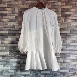 NWT Pearl by Lela Rose Cotton Flounce Hem Dress XS